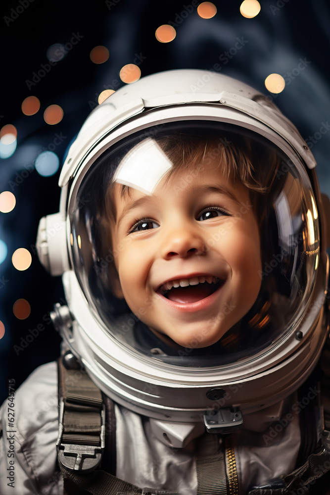 Happy Child Astronaut created with GenAI