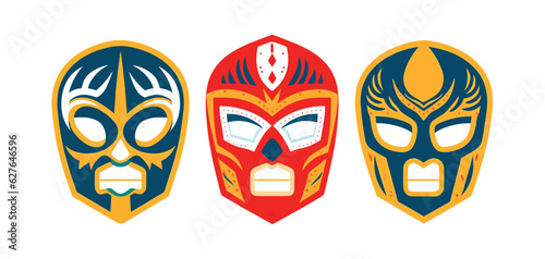 Lucha Libre Mask. National Mexican Sport. Wrestling. Vector.