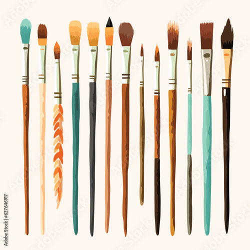 watercolor brushes set vector flat minimalistic isolated illustration