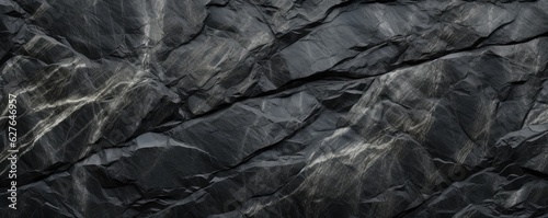 Abstract granite pattern on wet black stone, realistic coal, energy panorama. Generative Ai.