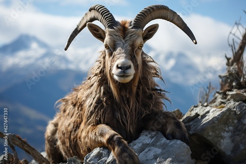 Swiss Ibex Captivating Wildlife Portrait. Generative AI