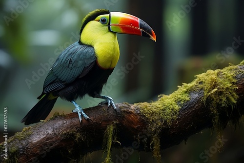 Keel-billed Toucan Bird. Generative AI