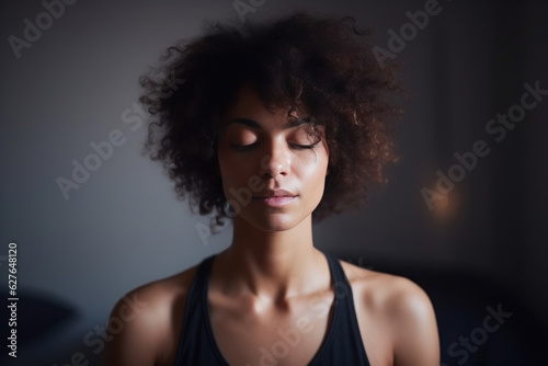Wallpaper Mural Portrait of woman in progress yoga training Torontodigital.ca