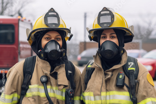 Multiracial Female Firefighters on International Women's Day