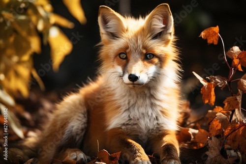 Red Fox Hunting Wildlife Scene. Generative AI