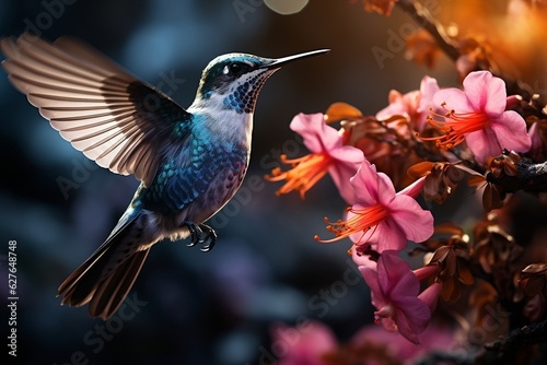Hummingbird Tropic Wildlife of Chiapas, Mexico. Generative AI © Haider