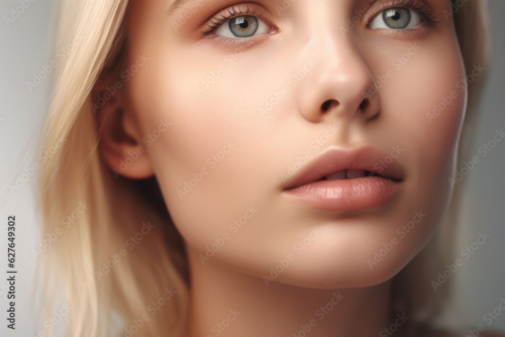 Young Blonde Woman's Mesmerizing Close-Up Young Blonde Woman's Mesmerizing Close-Up