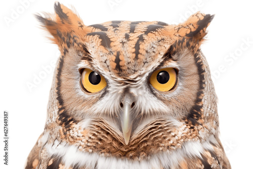 Isolated Eastern Screech Owl Transparent Background. Generative AI