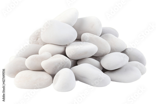 Pile of White Stones Transparent Background. Generative AI