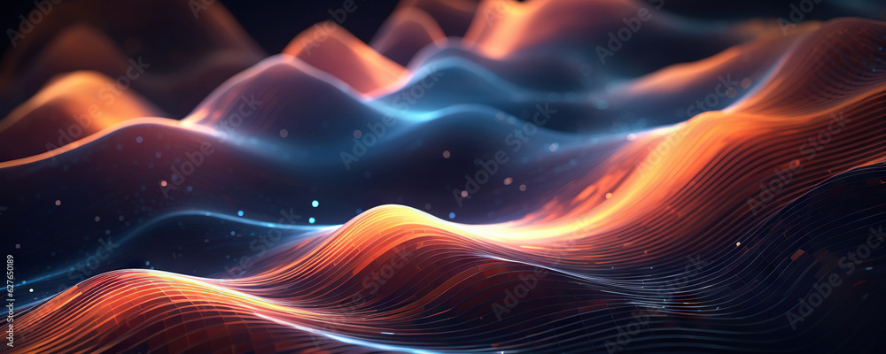 Fototapeta premium Abstract digital background. Data universe illustration. Ideal for depicting network abilities, technological processes, digital storages, science, education, etc.