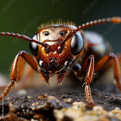 Close-up highly detailed MACRO shot of the ant generative ai © Generative Ai