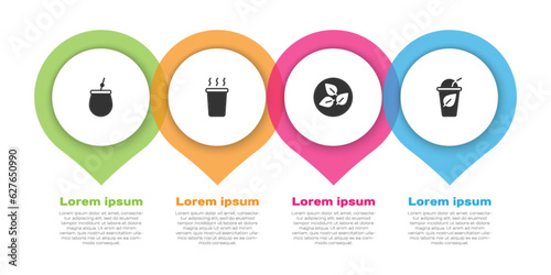 Set Mate tea, Cup of, Tea leaf and with. Business infographic template. Vector