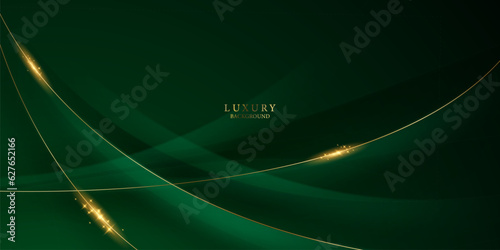 green abstract background design with elegant golden elements vector illustration