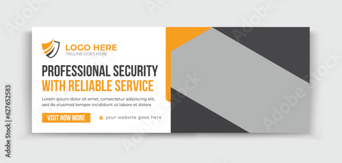 Security Service Timeline Cover Design, Body Guard, cctv camera, Website security service, technology service design