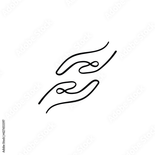 Helping Hand Line Style Icon Design
