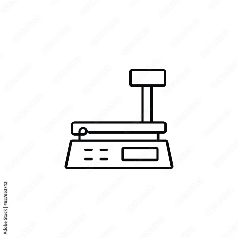 Supermarket Weight Scale Line Style Icon Design Supermarket Weight Scale Line Style Icon Design