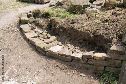 The Foundations of a Traditional Rural Dry Stone Wall.
