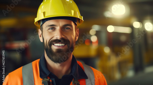 Industrial Engineer with Confident Smile and Hard Hat