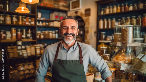 Smiling Shop Owner with a Welcoming Vibe