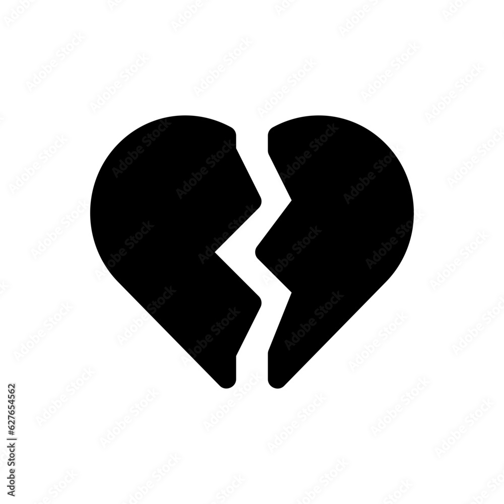 broken heart glyph icon broken heart glyph icon