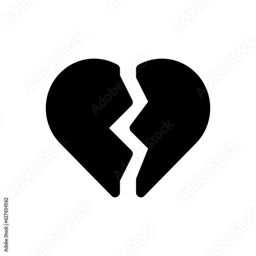 broken heart glyph icon