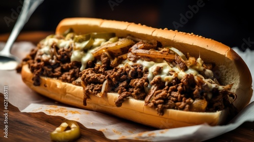 Philly cheese steak sandwich