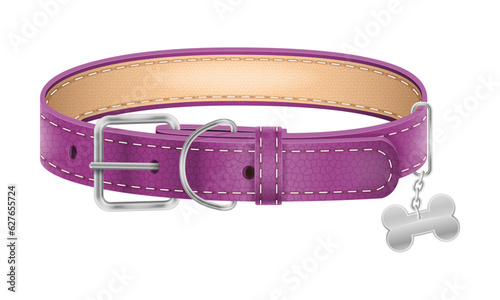 dog leather collar vector illustration