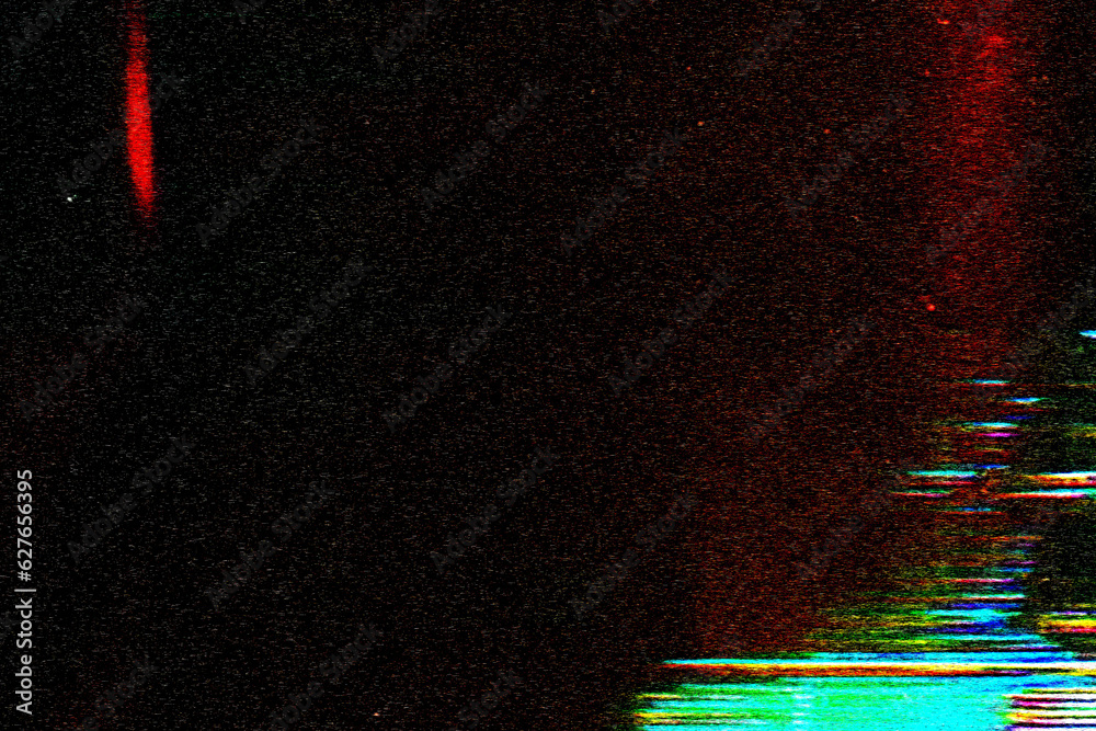 Glitch camera effect. Retro VHS background. Old video template. No