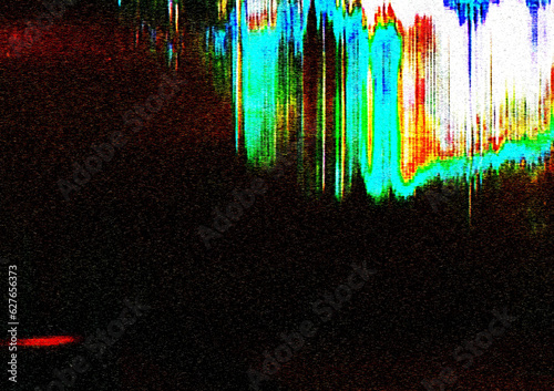 Glitch camera effect. Retro VHS background. Old video template. No signal. Static TV noise  bad TV signal. 