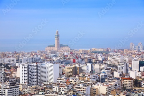 Casablanca, biggest city in Morocco. Cityscape of downtown Casablanca.