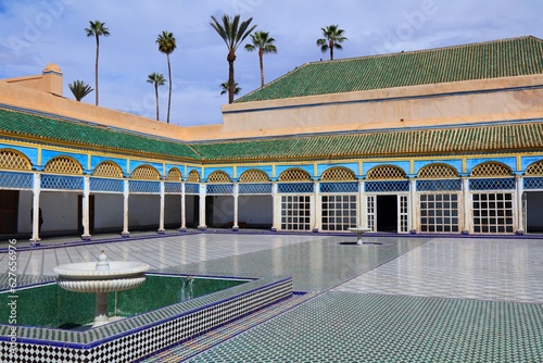 Marrakesh city landmark in Morocco. Bahia Palace.