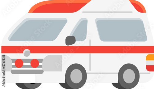 働く車・救急車　イラスト.
