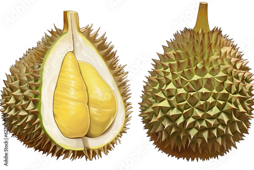A durian. isolated object, transparent background