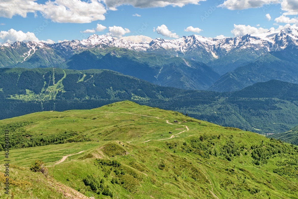 Fototapeta premium svaneti mountain summer hiking in georgia