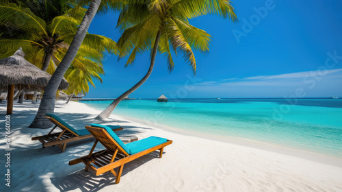 Tropical Paradise: Relaxing Beach Lounge © AIproduction