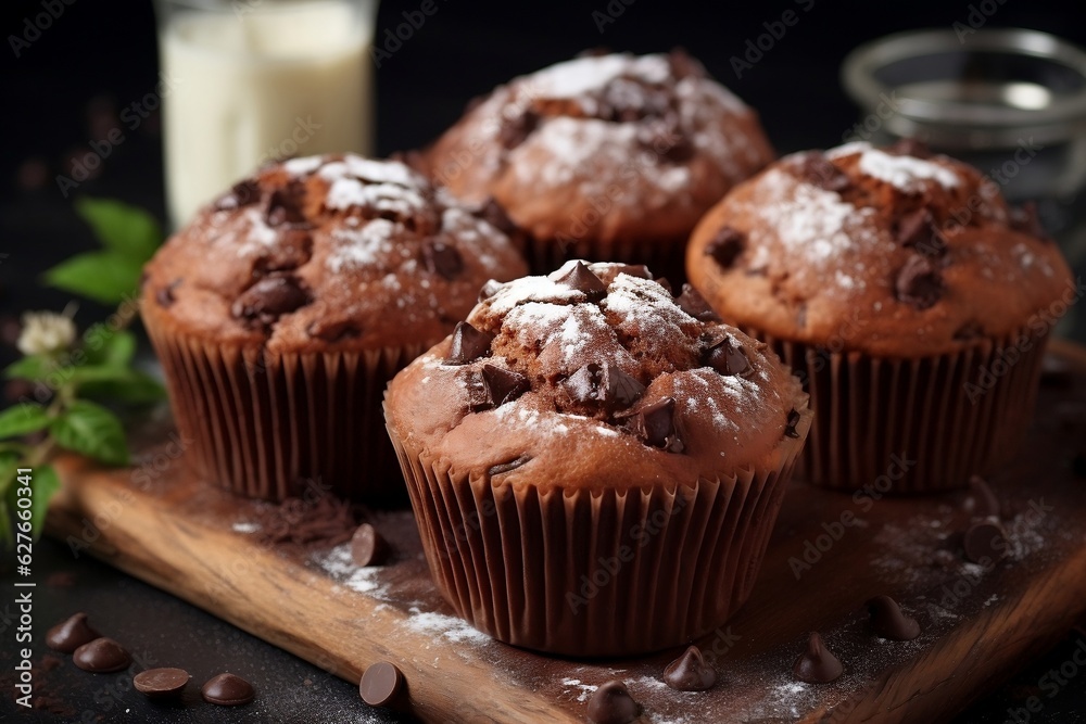 Muffins with chocolate, Generative Ai