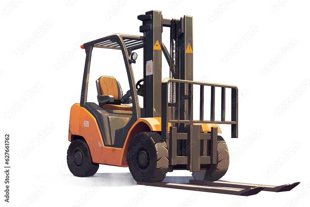 A fork lift. isolated object, transparent background A fork lift. isolated object, transparent background