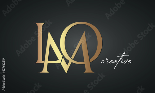 luxury letters LMO golden logo icon premium monogram, creative royal logo design