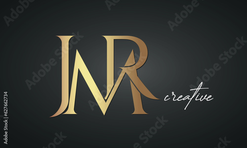 luxury letters JMR golden logo icon premium monogram, creative royal logo design