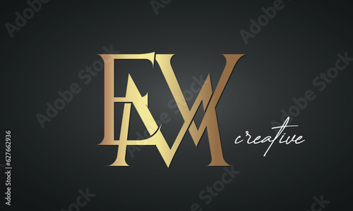 luxury letters EMV golden logo icon premium monogram, creative royal logo design