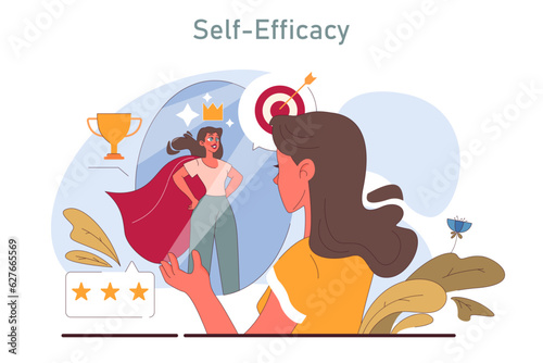 Positive psychology. Positive thinking and attitude. Optimistic mindset,