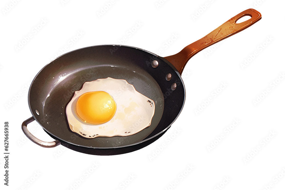 A frying pan. isolated object, transparent background A frying pan. isolated object, transparent background