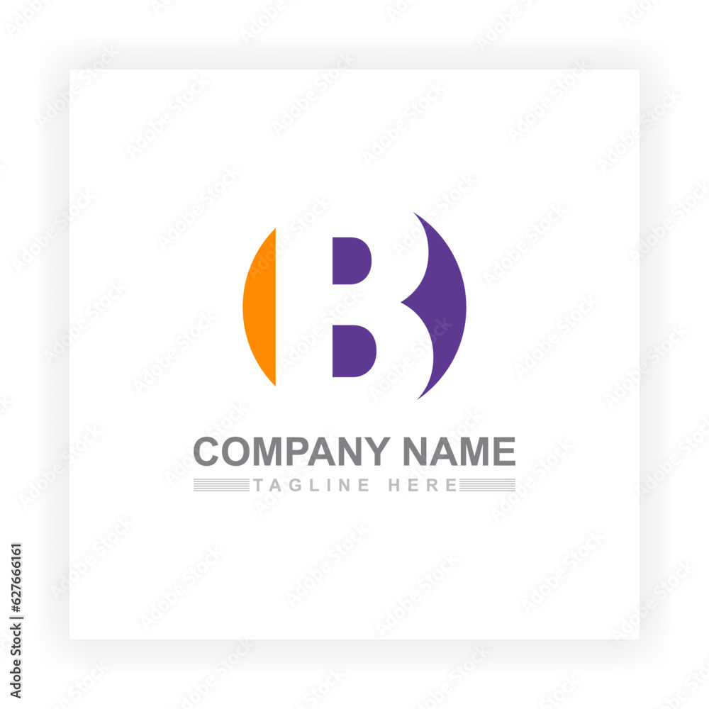 Obraz premium Letter B simple alphabet Logo design suitable for business and company logos.
