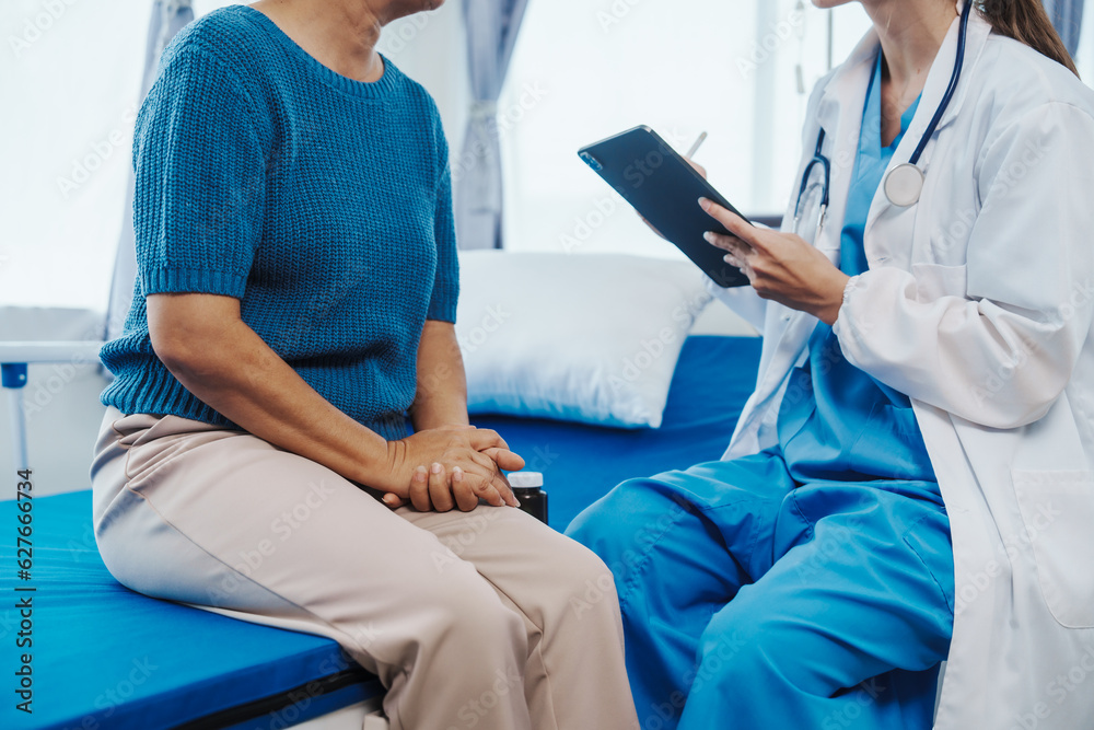 Female doctor examined patient health peace of mind. Basic procedure