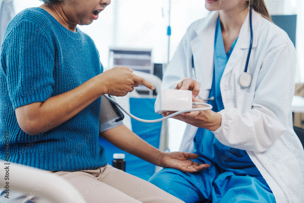 Female doctor examined patient health peace of mind. Basic procedure