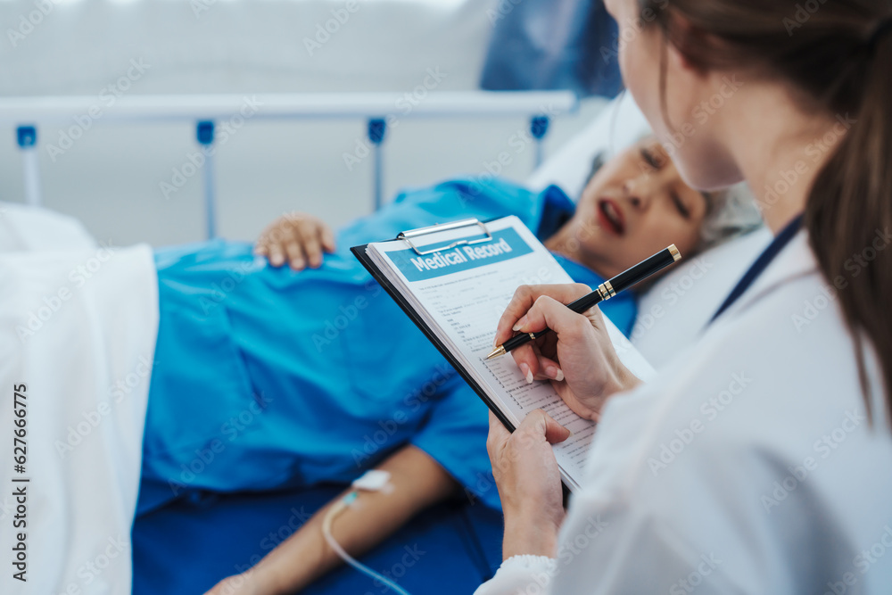 Female doctor examined patient health peace of mind. Basic procedure