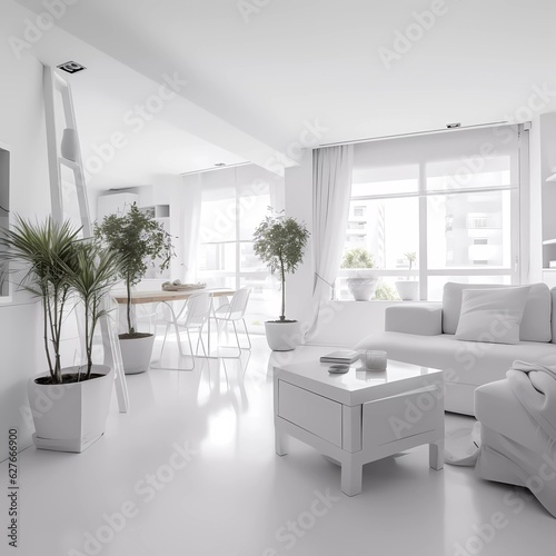 Clean white interior design No 3