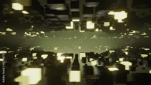 loop abstract digital background, 3d render, particles