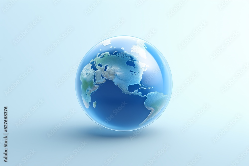 Earth isometric icon, blue color. Beautiful illustration picture. Generative AI Earth isometric icon, blue color. Beautiful illustration picture. Generative AI