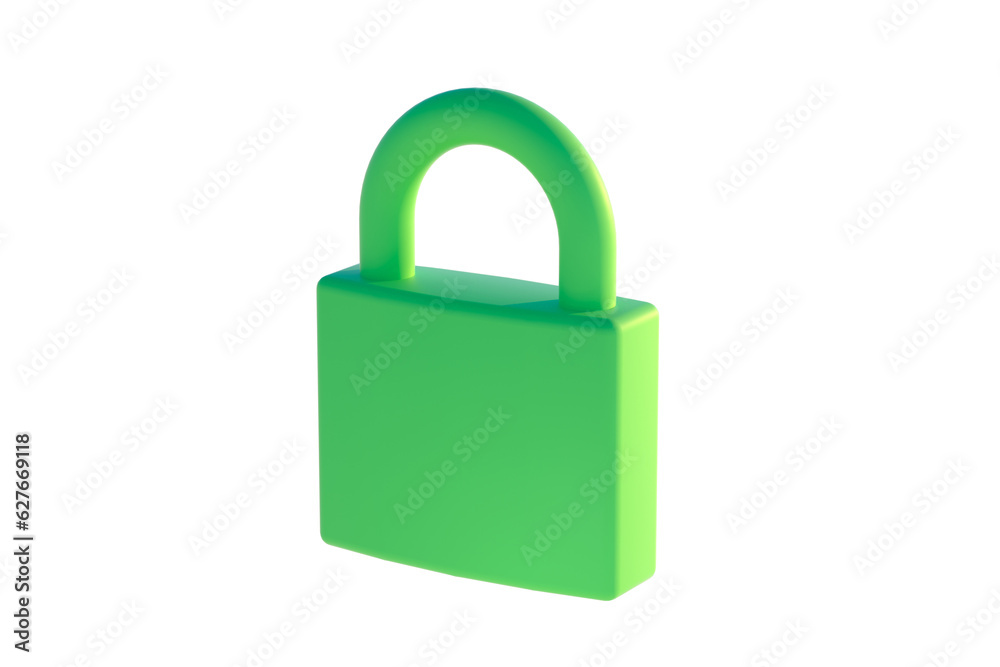 green padlock closed on isolated background green padlock closed on isolated background